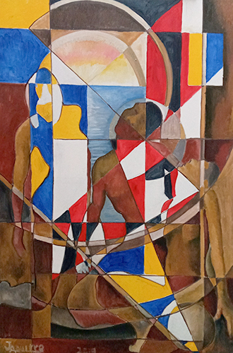 La entrega constructiva 50 x 150 cm. Oleo y acrílico sobre tela	