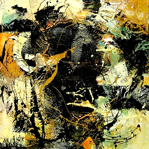 E + ACT 24. Técnica mixta s/lienzo. 50 x 50 cm 	