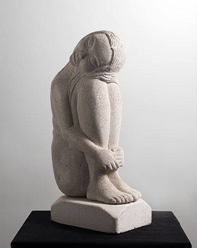 Sin título. Escultura. Talla en ladrillo blanco	