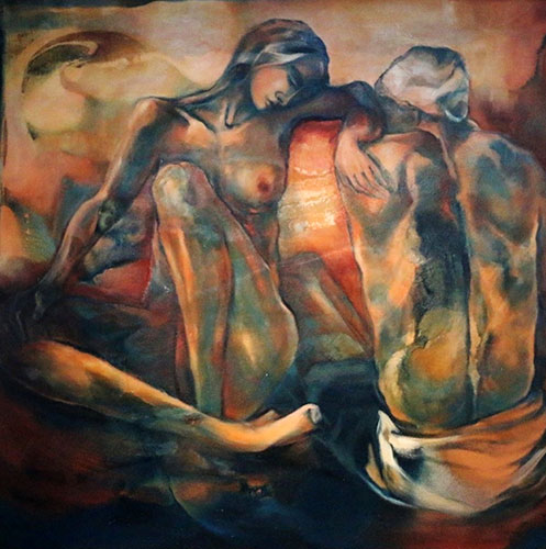 Desnudos. Serie. Técnica Mixta. Óleo. 120 x 110 cm	