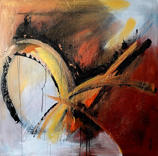 Abstracto. 90 80 cm x 80 cm Tablero de técnica mixta.	