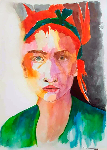Incertidumbre, acuarela, 35 x 15 